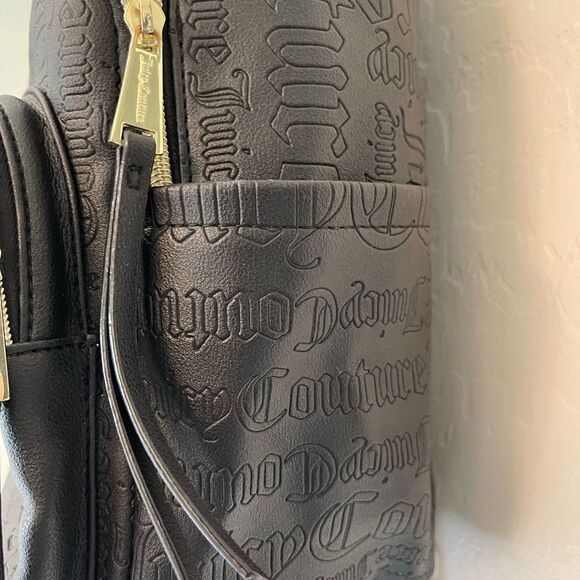 Juicy Couture Black Embossed Logo Word Play Backpack - Picture 6 of 9